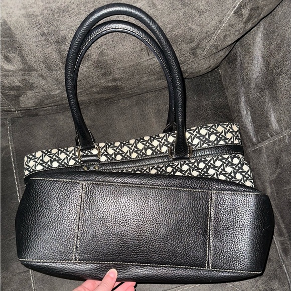 Kate Spade Black and White Blakely Keswick Canvas Leather Tote Bag - Picture 8 of 8